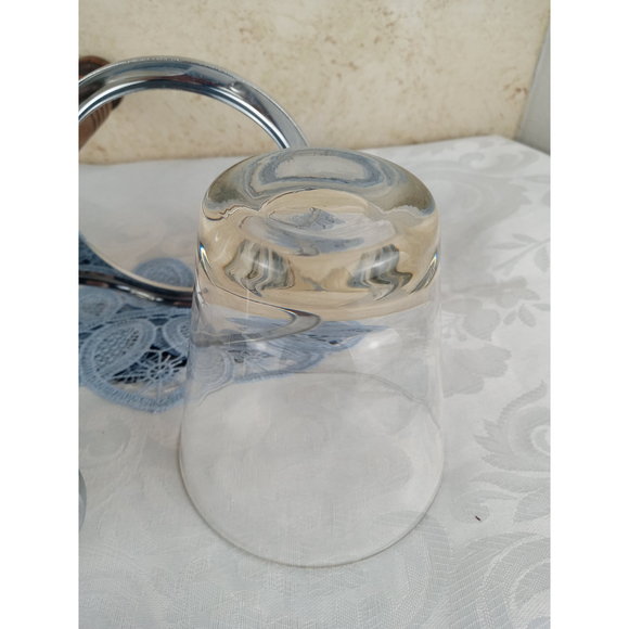 MCM Kromex Condiment Carousel/Server with 2 Glass Cups - Picture 9 of 12